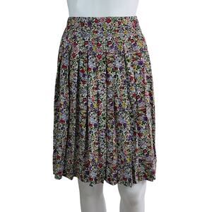 Vintage Liz Claiborne Pleated Rayon Floral Skirt Size Small